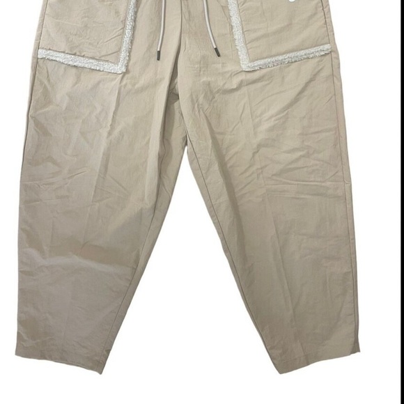 Nike Essential Woven High Rise Pants Womens Large Beige Baggy Joggers Size XXL - Picture 4 of 10